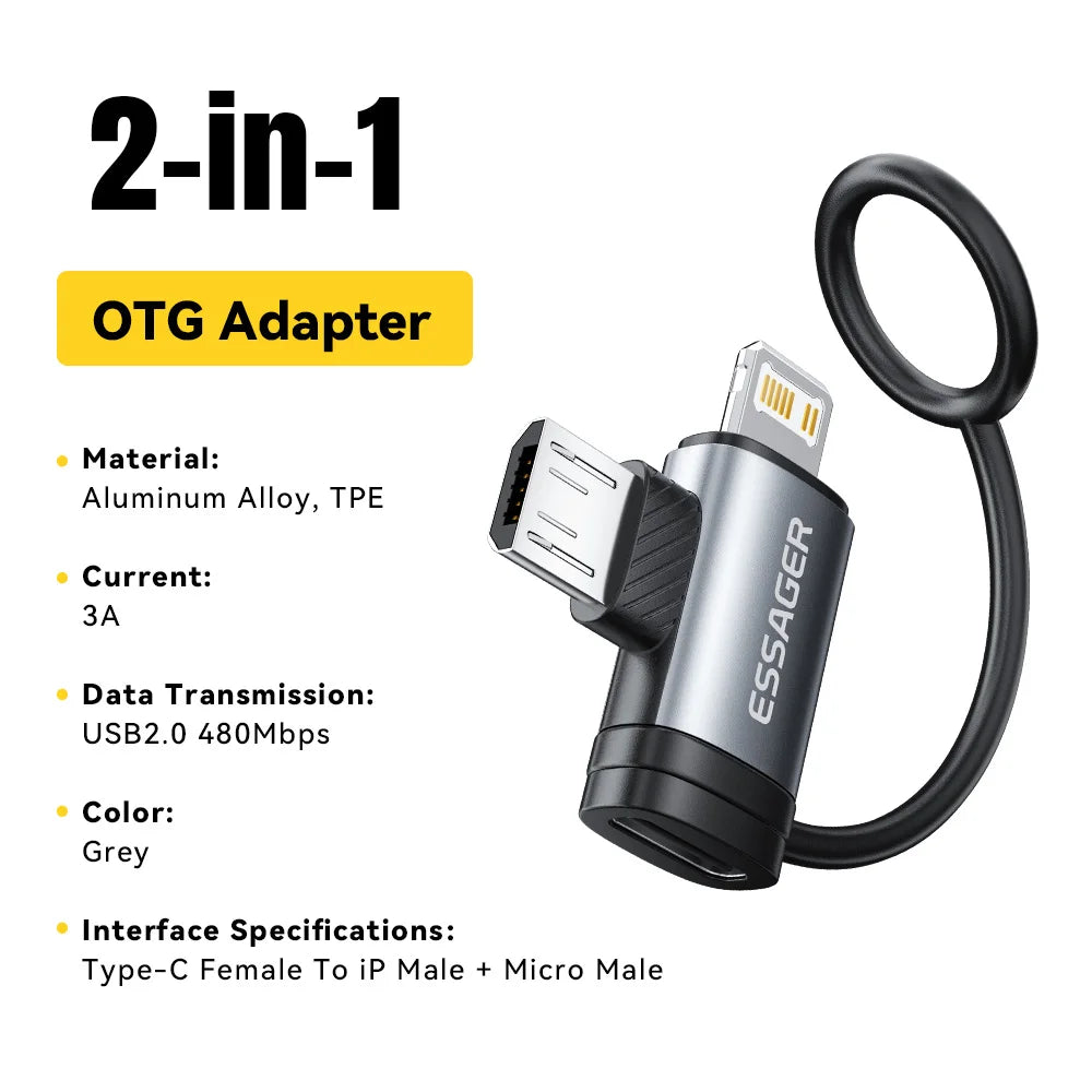 ESSAGER USB-C Female Adapter Converter for iPhone
