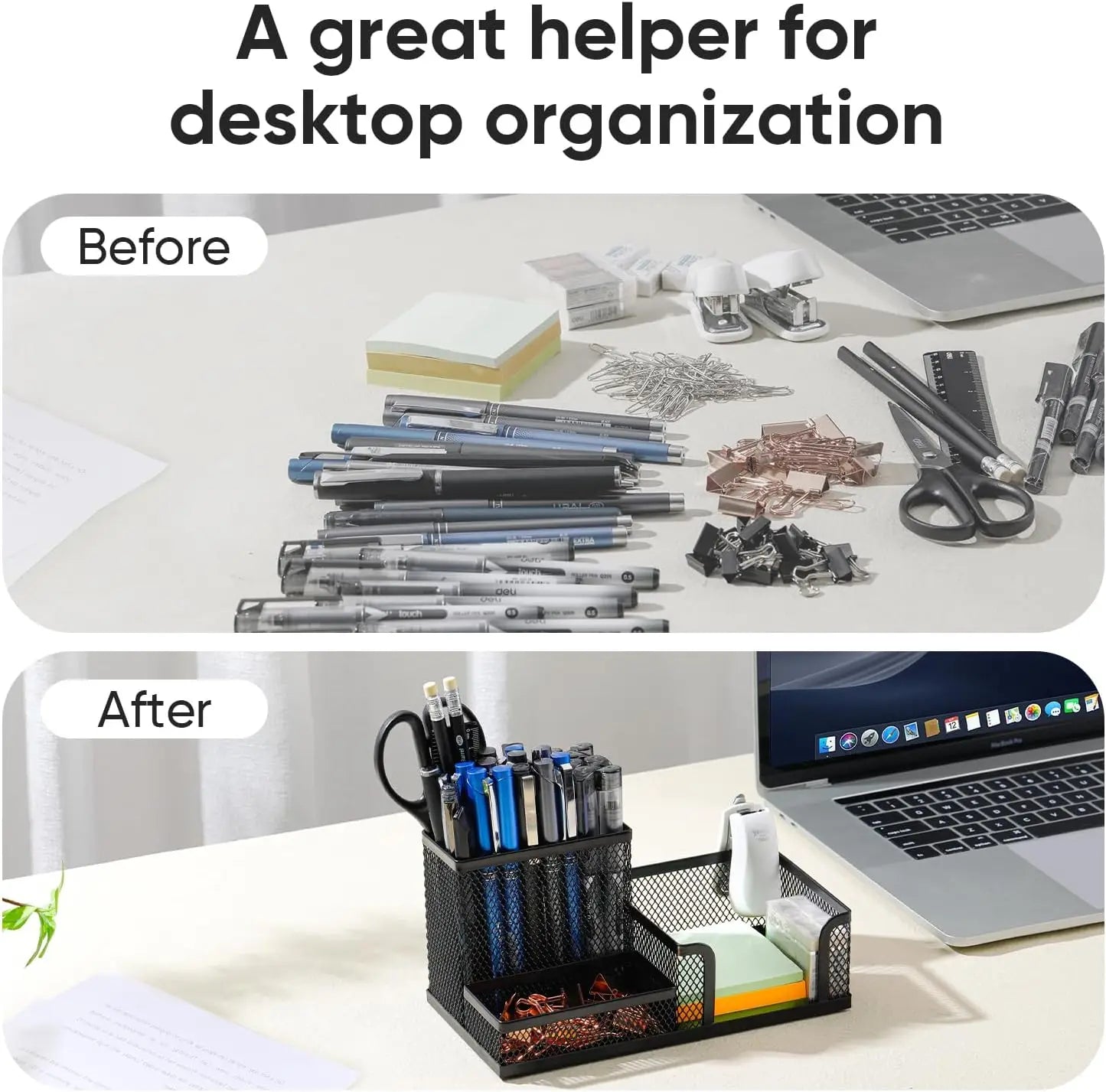 Metal Mesh Desk Organizer Caddy