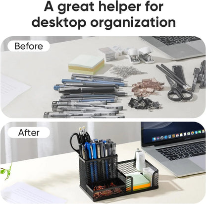 Metal Mesh Desk Organizer Caddy