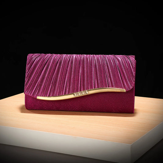 Elegant Pleated Evening Clutch Bag