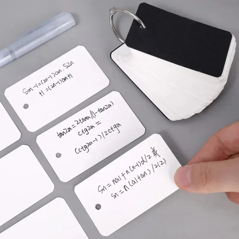 Flash Cards Portable Index Cards with Ring – Study Note Memo Pad