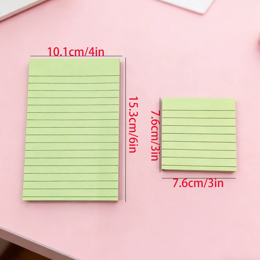 100 Sheets Lined Sticky Notes – Self-Adhesive Memo Pads in 4 Colours
