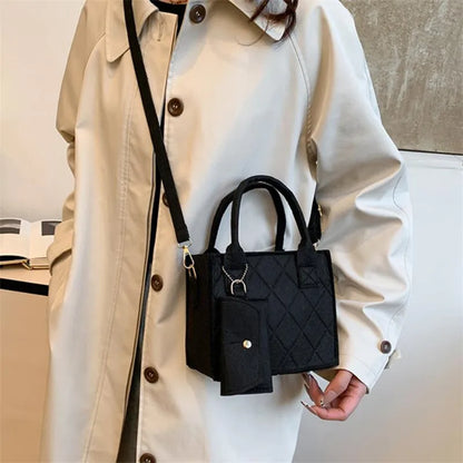 Felt Tote, Crossbody Bag & Wallet Set for Everyday Use