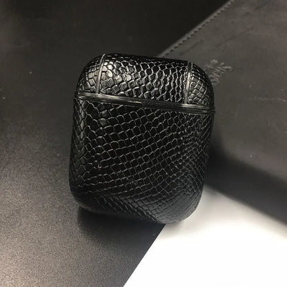 Mobile Phone Case – Luxury Snake Skin PU Leather Earphone Case For Apple