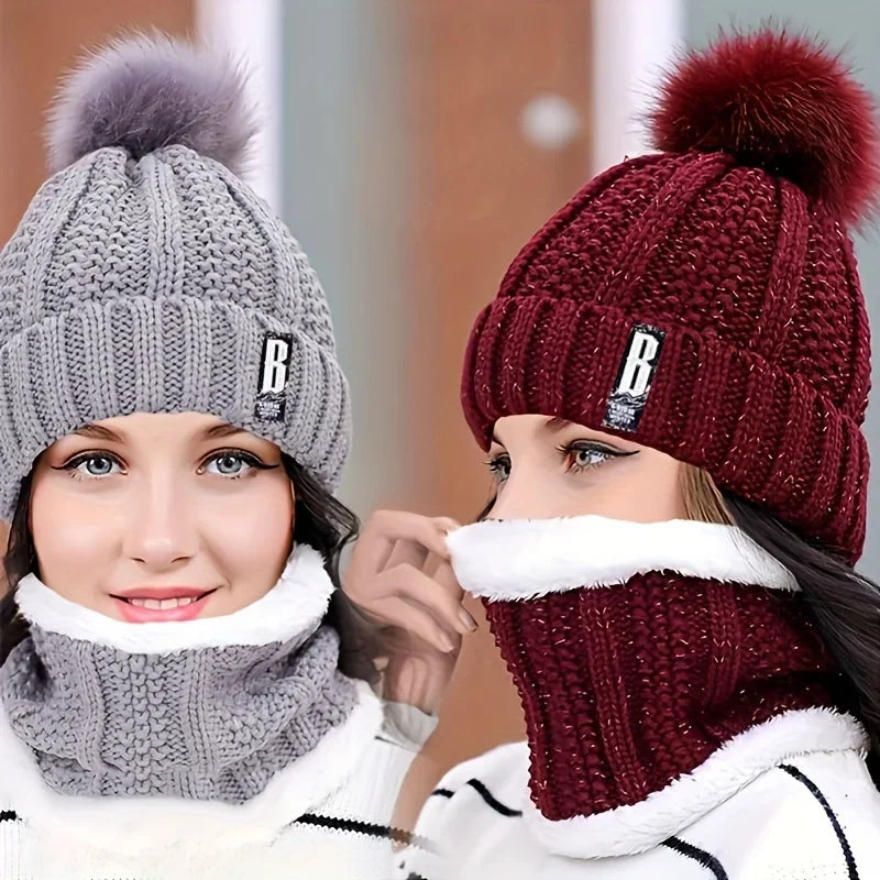 Women’s Winter Knit Hat & Scarf Set