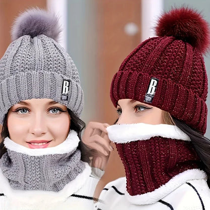 Women’s Winter Knit Hat & Scarf Set