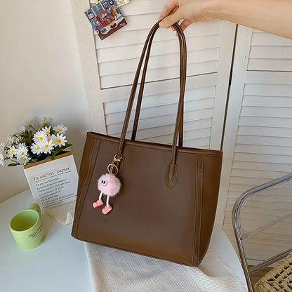 Solid Color Casual Tote Purse for Daily Use