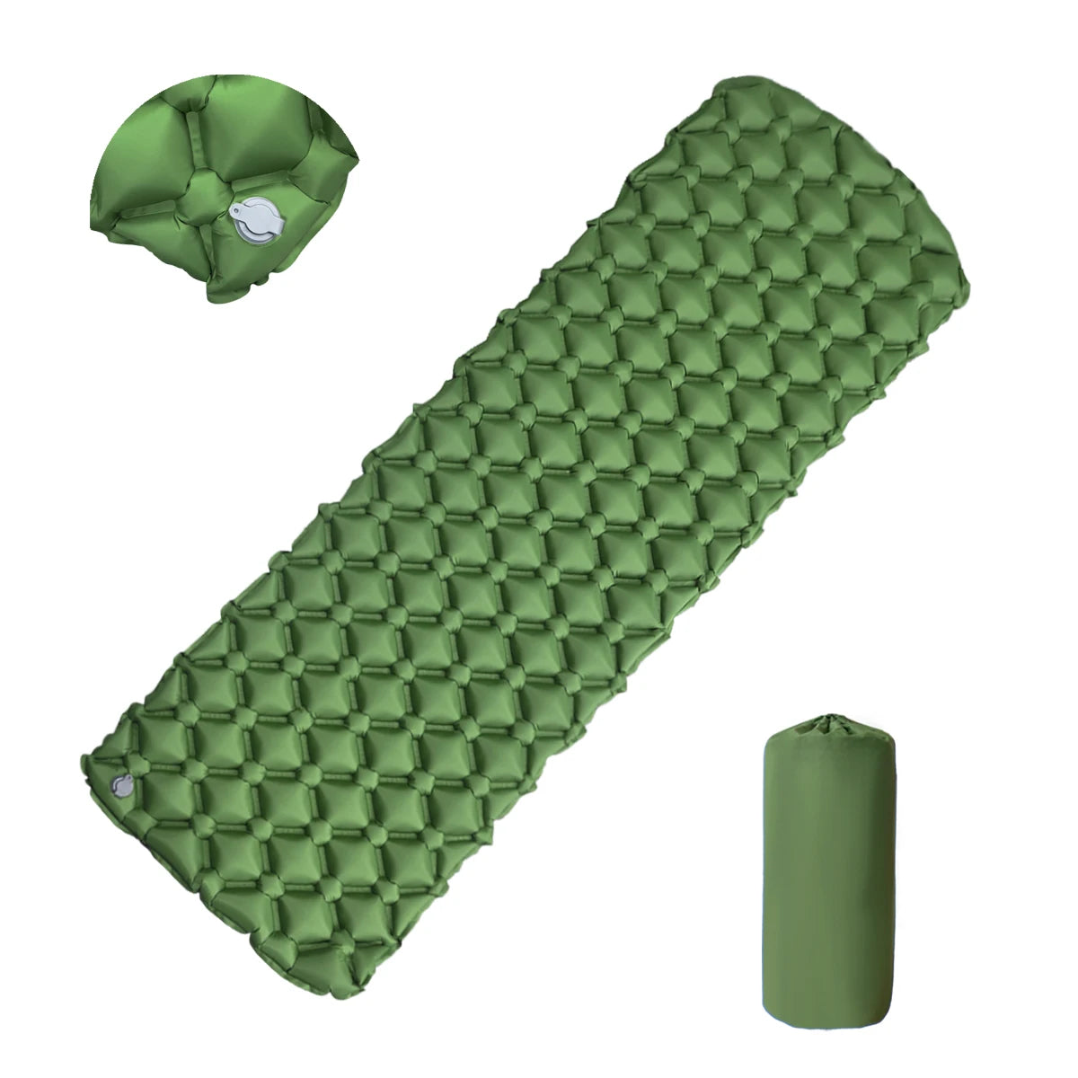 Ultralight Inflatable Camping Sleeping Pad with Built-In Foot Pump