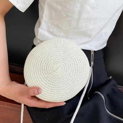 Round Straw Crossbody Bag