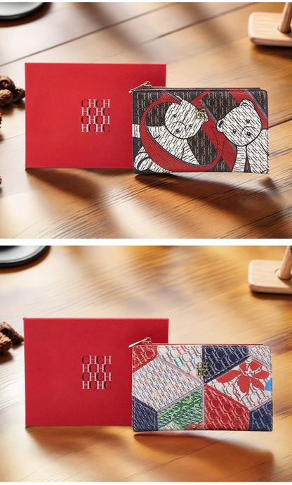 Luxury PU Leather Women’s Wallet with Artistic Print