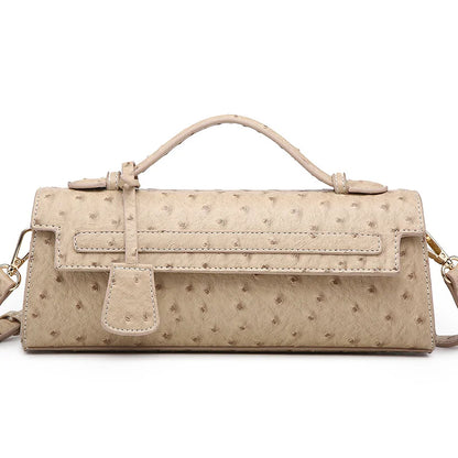 Ostrich Print PU Leather Shoulder Bag
