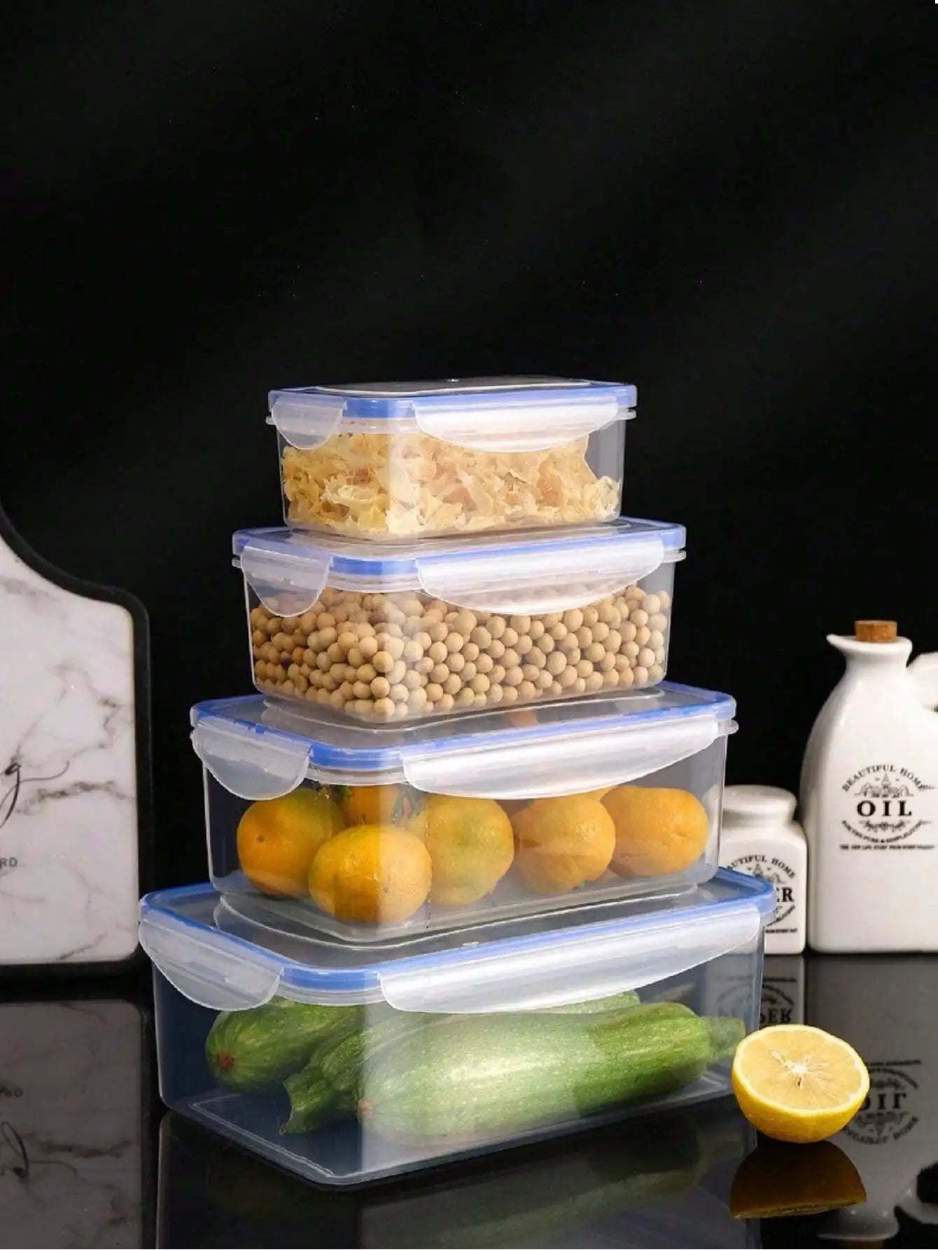 Sealed Rectangular Refrigerator Storage Box With Lid