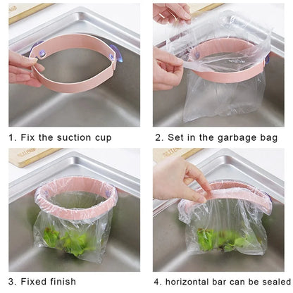 Portable Sink Trash Bag Holder with Suction Cups