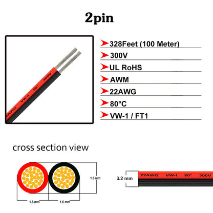 22AWG LED Extension Cable Wire