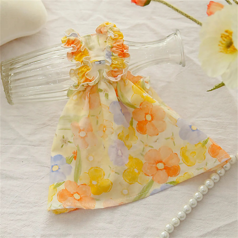 Floral Summer Princess Dress for Cats