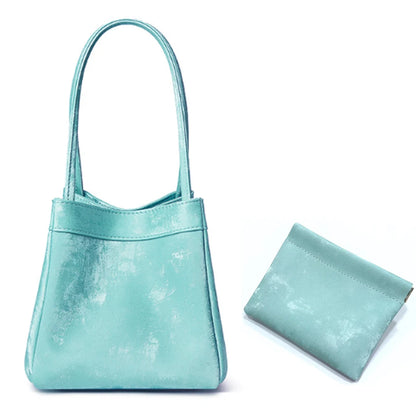 Custom Name Suede Leather Shoulder Bag with Top Handle