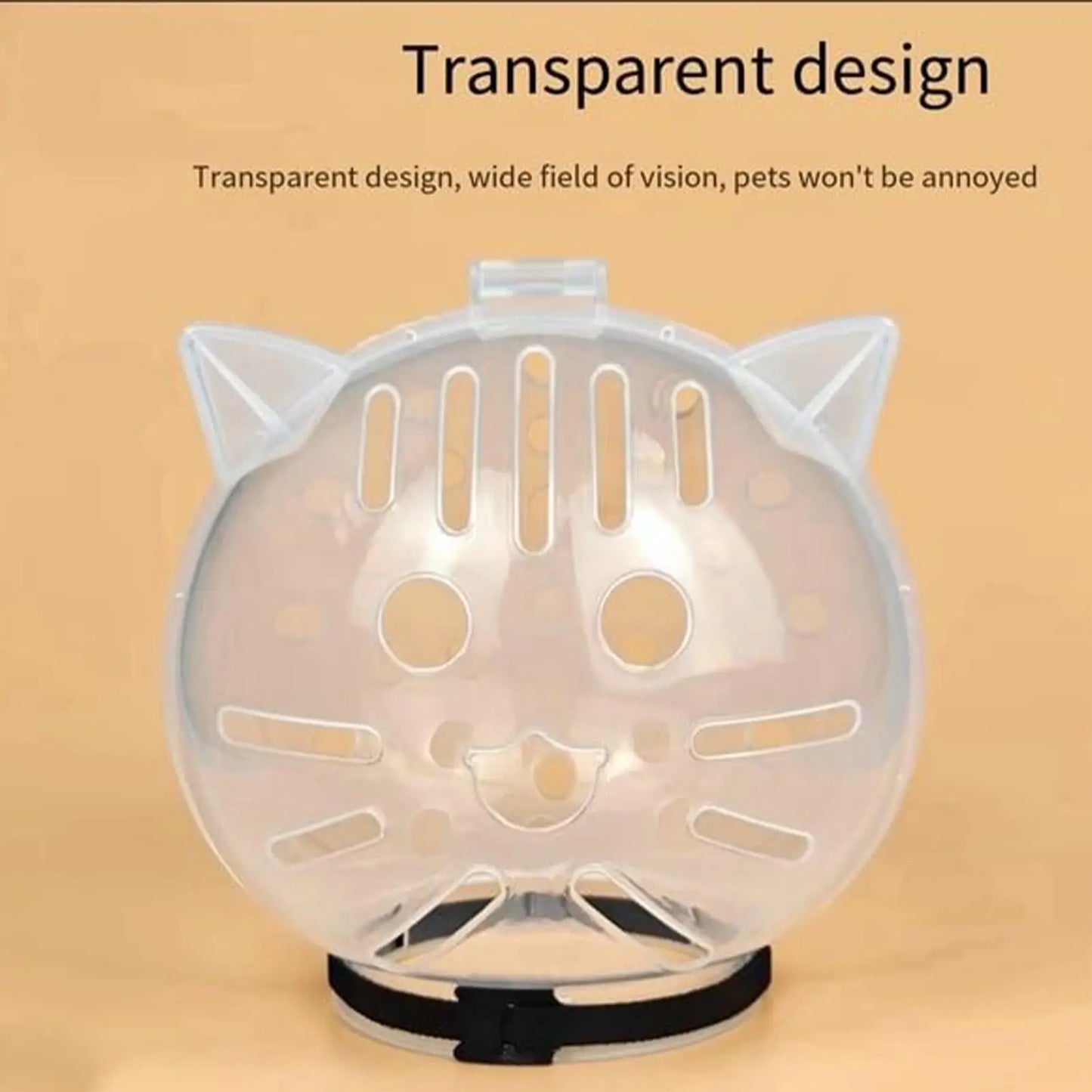 Transparent Cat Grooming Muzzle Helmet