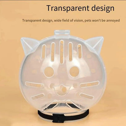 Transparent Cat Grooming Muzzle Helmet