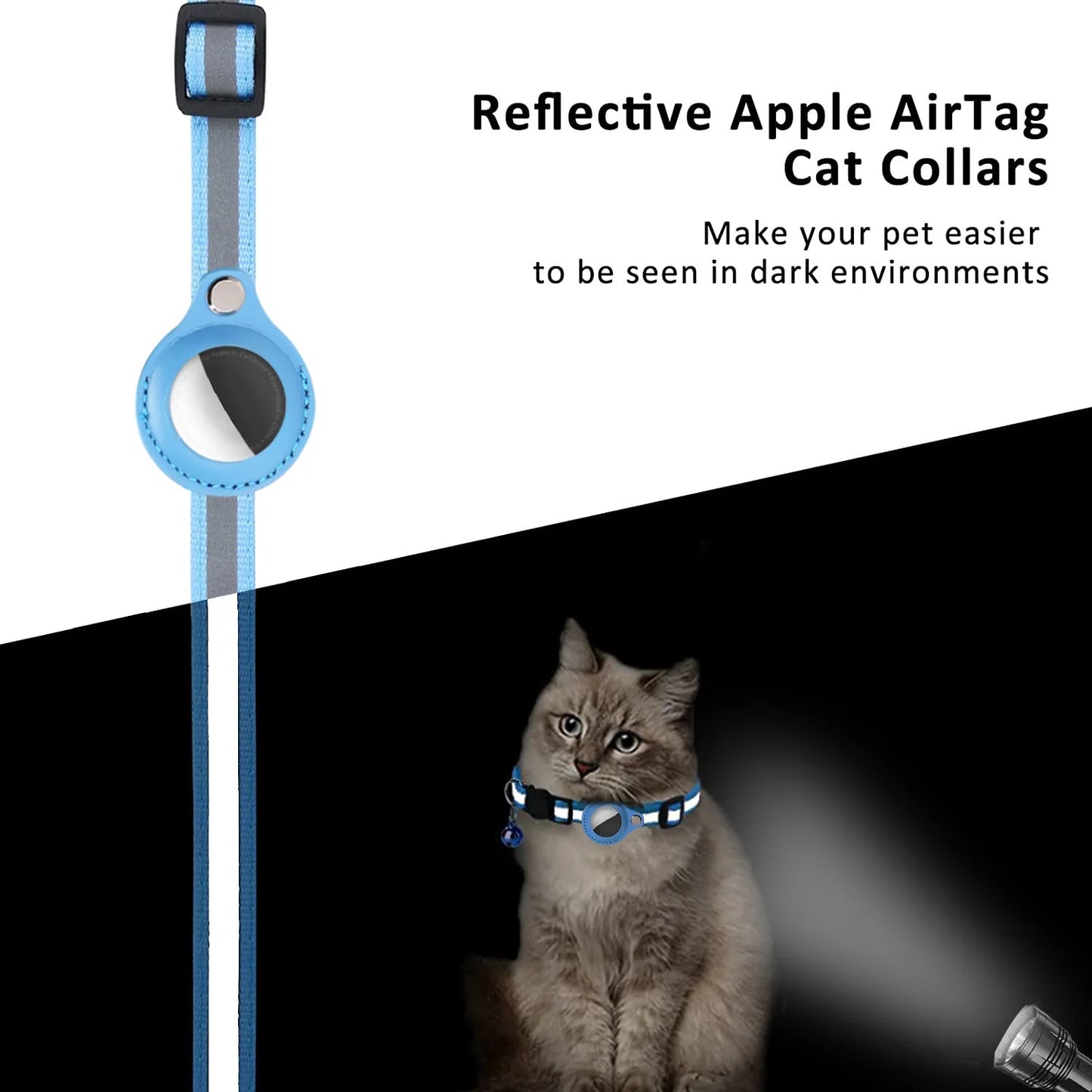 Adjustable Kitten Collar with AirTag Case