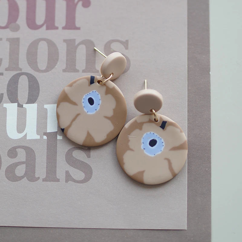 Flower Abstract Art Deco Pattern Earrings