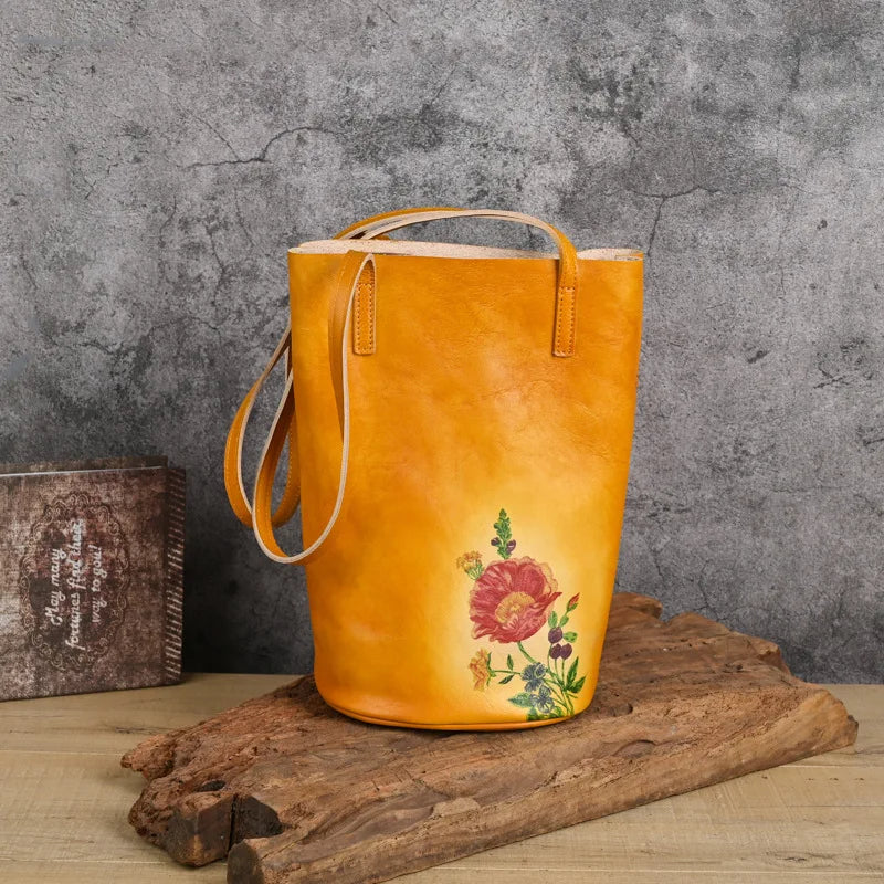 Johnature Genuine Cowhide Leather Shoulder Bag