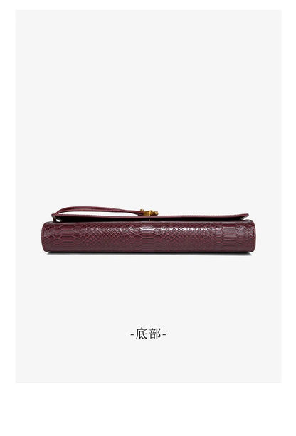 Luxury Snakeskin Top Handle Shoulder Bag