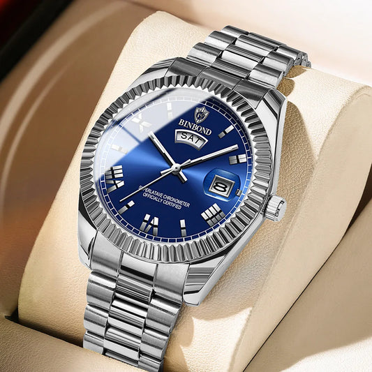 Men's Stainless Steel Quartz Sports Watch