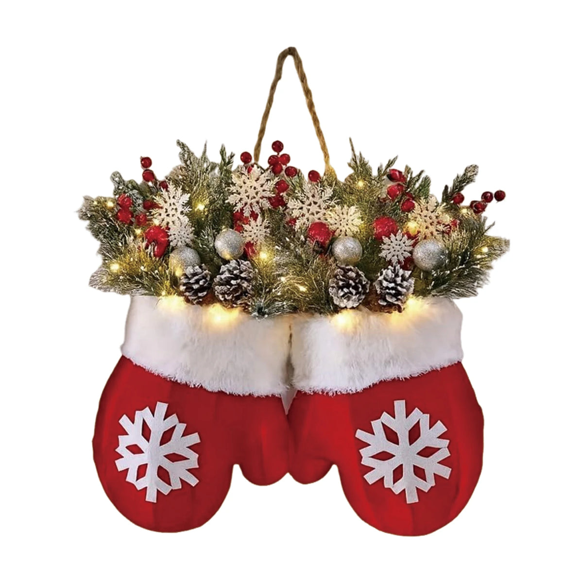 LED Christmas Gloves Wreath