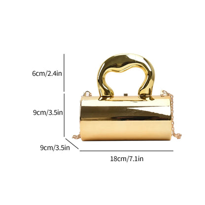 Golden Cylinder Evening Clutch