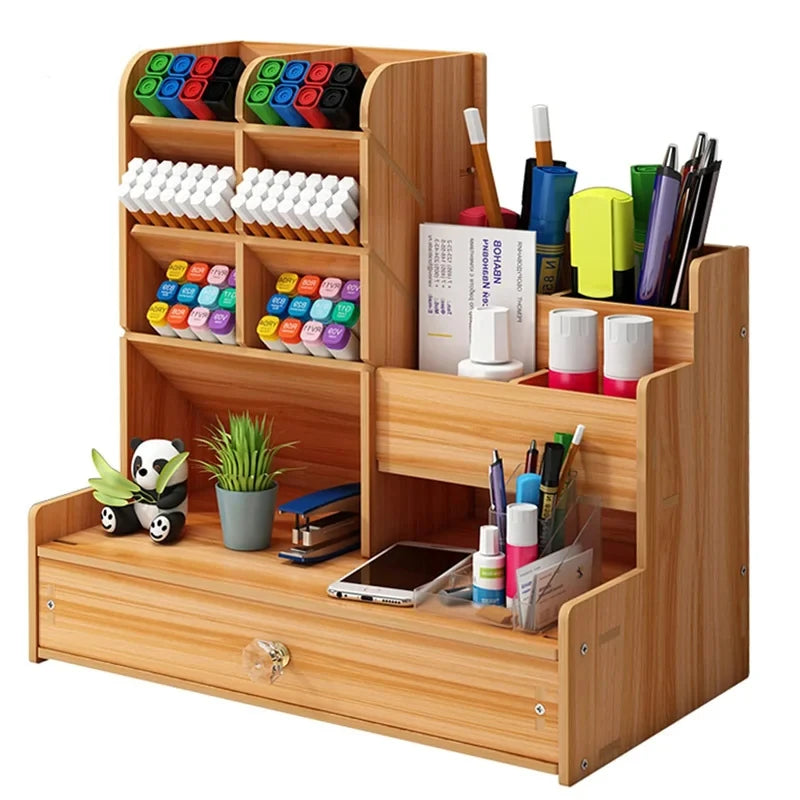 Wooden Desktop Storage Organizer