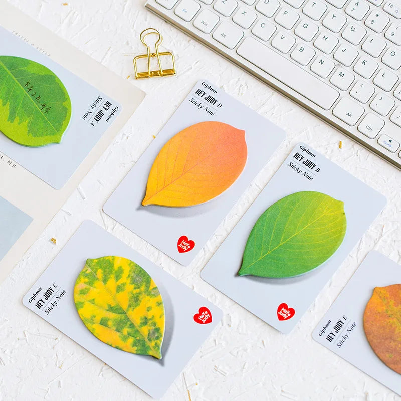 Leaf-Shaped Sticky Memo Notes