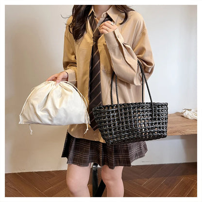 Handwoven Straw Tote Shoulder Bag