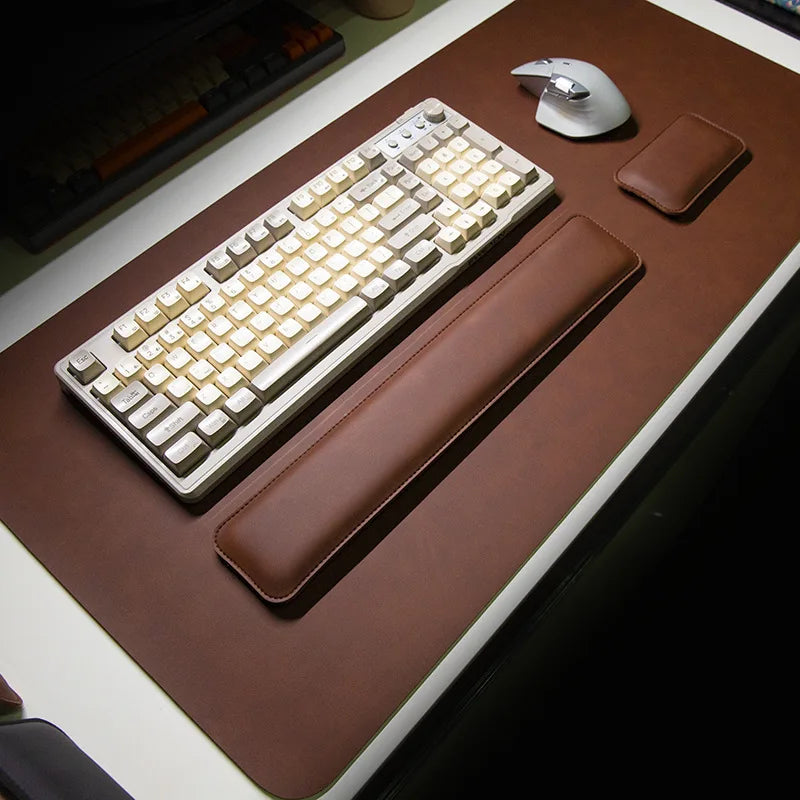 Waterproof PU Leather Desk Mat with Wrist Rest