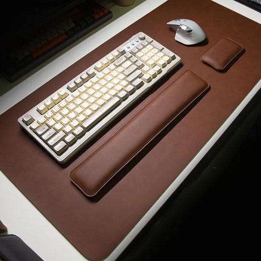 Waterproof PU Leather Desk Mat with Wrist Rest