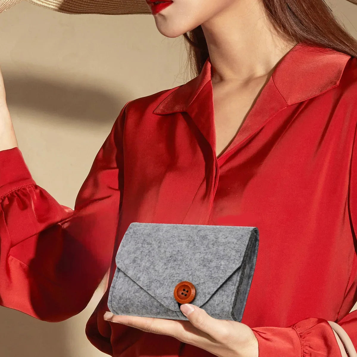 Felt Electronic Accessories Organizer Bag