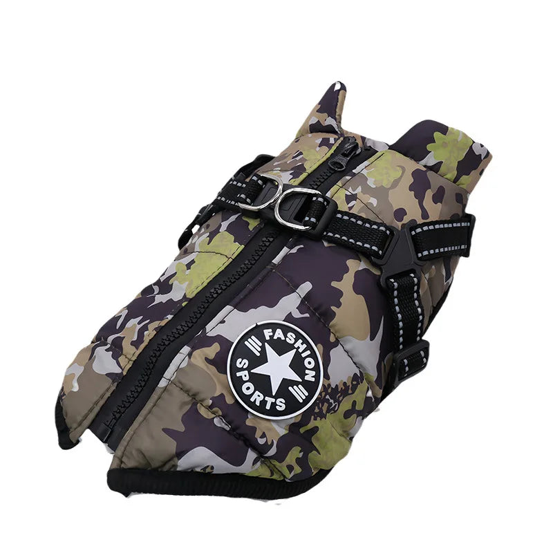 Waterproof Dog Jacket with Integrated Harness