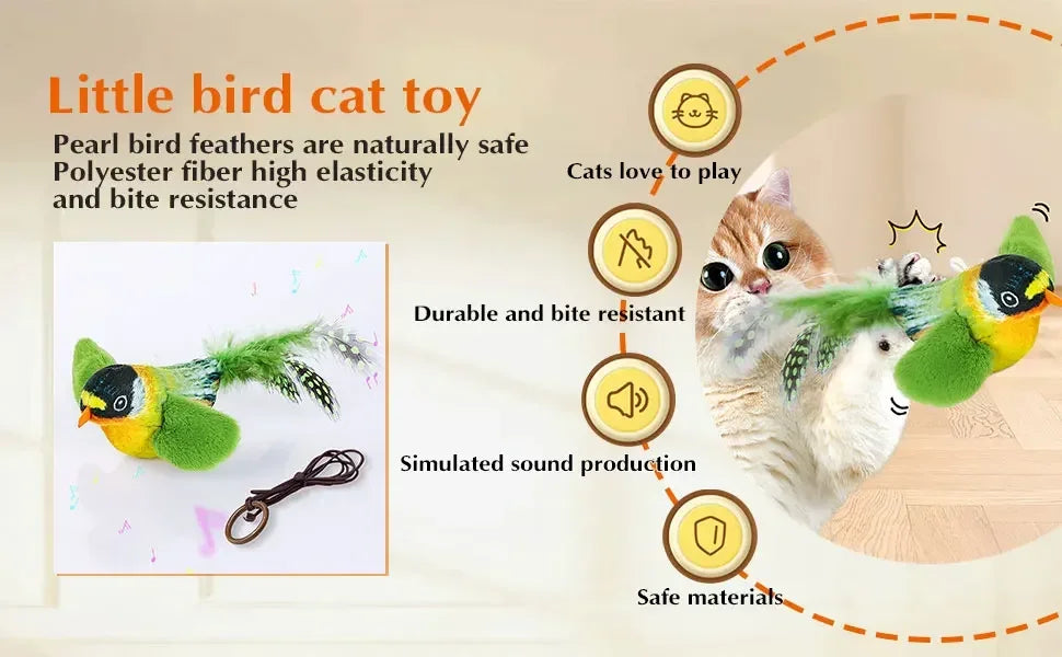 Interactive Chirping Bird Cat Toy