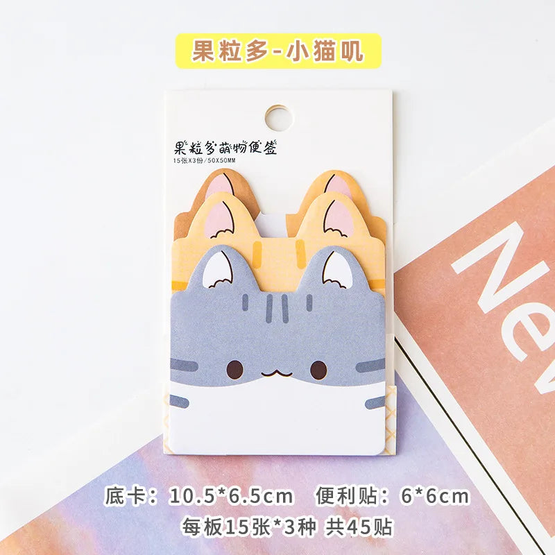 Kawaii Cartoon Animal Sticky Notes