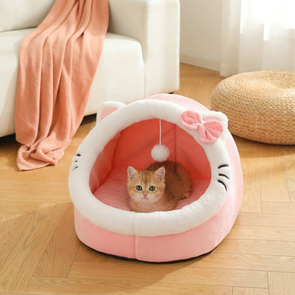 Cosy Plush Cat Cave Bed