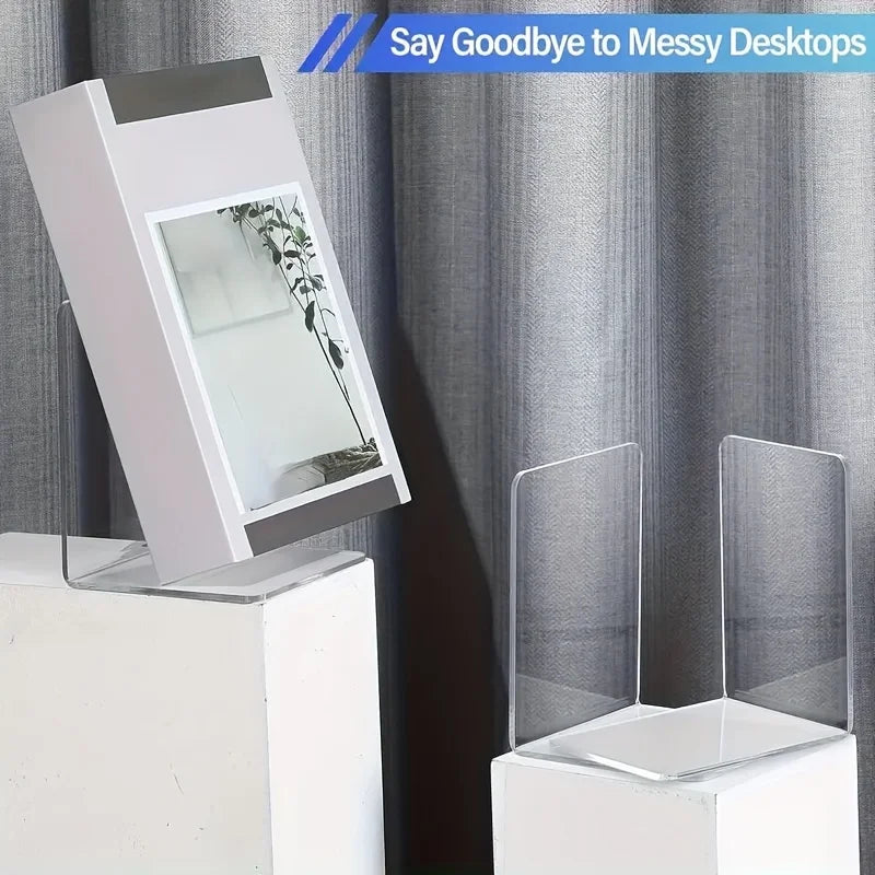 Clear Acrylic Bookends Set