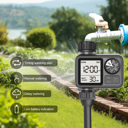 Programmable Automatic Irrigation Timer for Garden Hoses