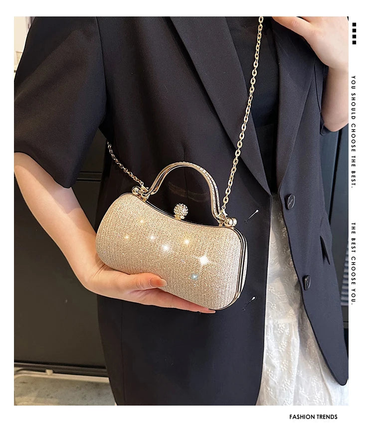 Crystal Studded Barrel Evening Bag