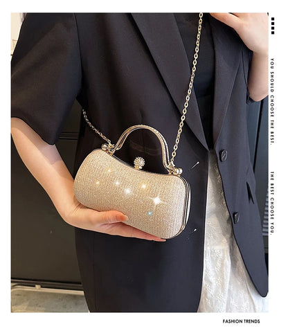Crystal Studded Barrel Evening Bag