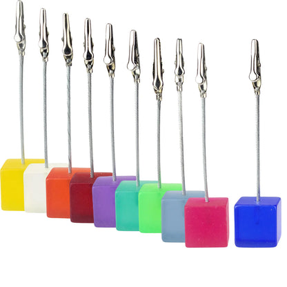 Color Cube Stand Alligator Wire Photo Clip