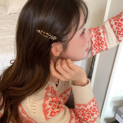 Acetate Hollow Oval Hair Clips Set