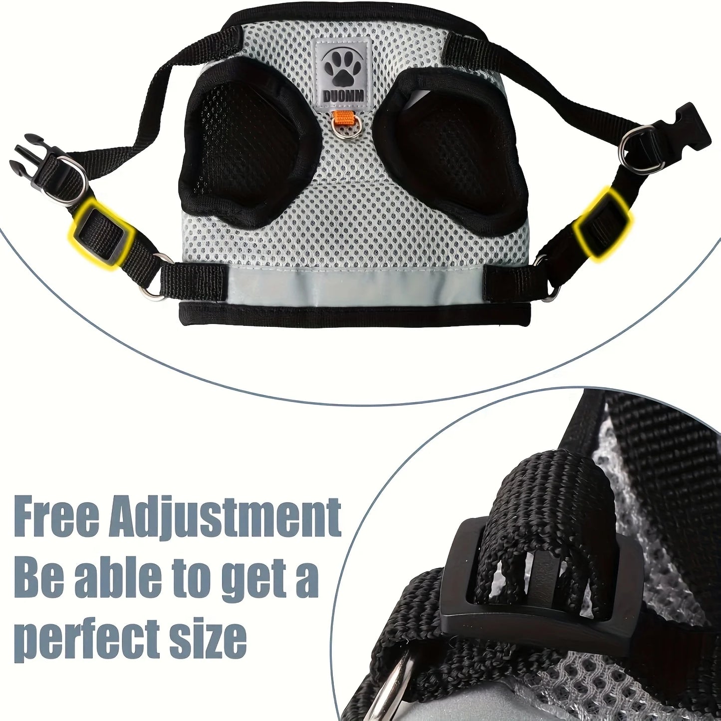 Vest-Style Cat & Dog Harness with Leash Set