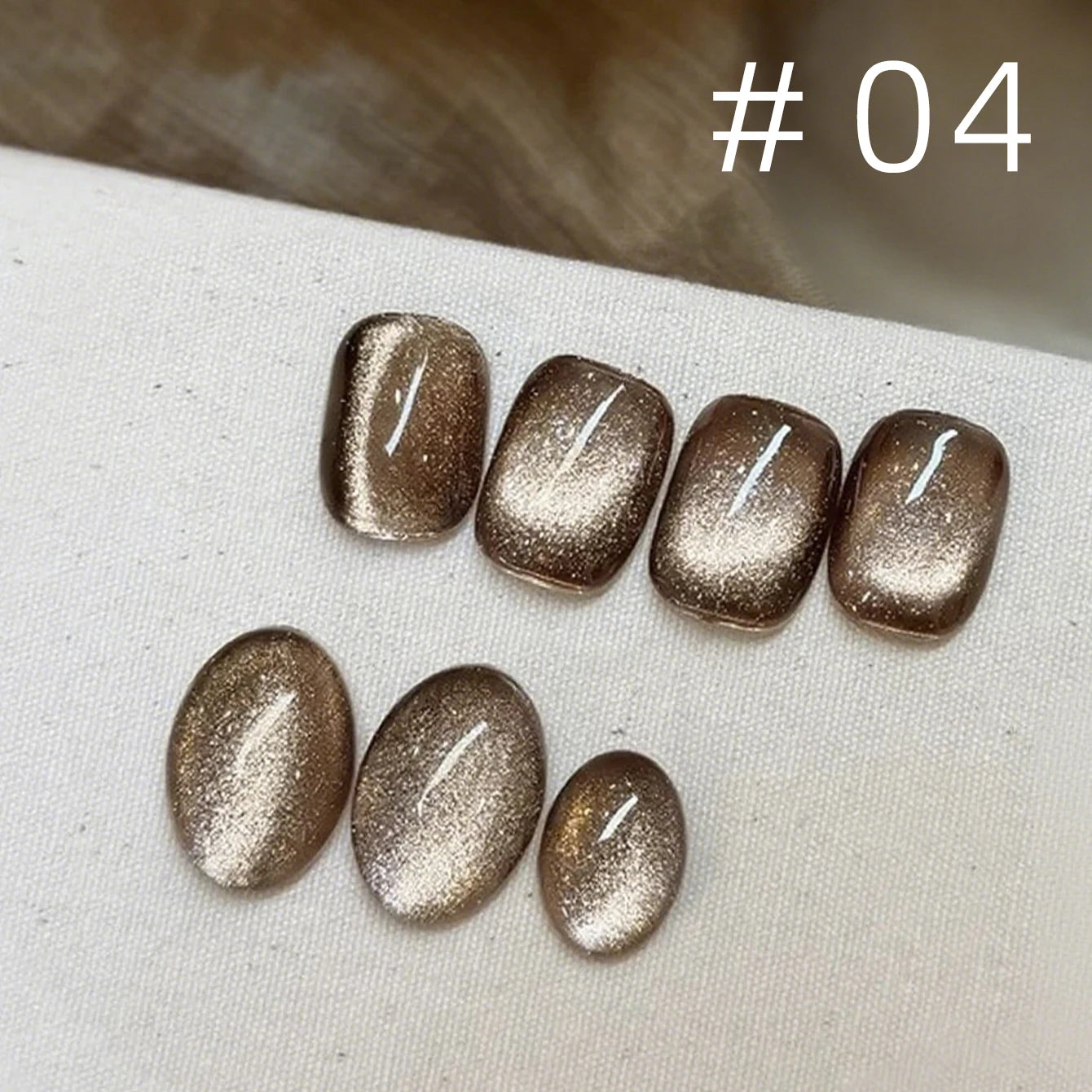 Brown Gold Cat Eye Gel Nail Polish
