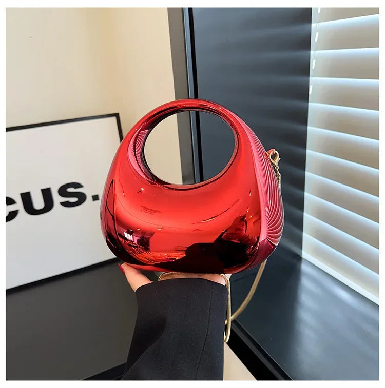 Acrylic Half-Moon Evening Clutch Bag