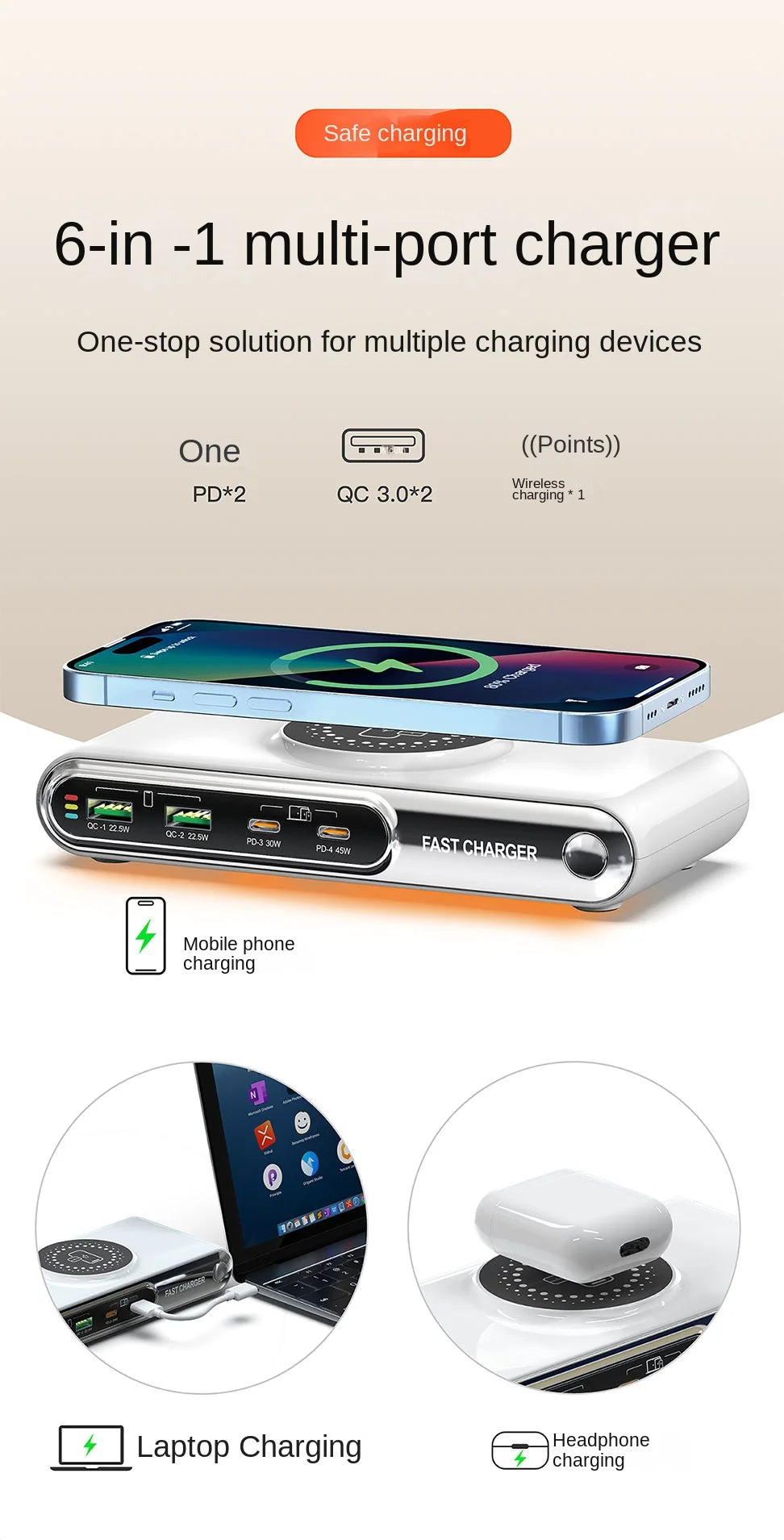 Deepartner 6-in-1 Fast Charging Station