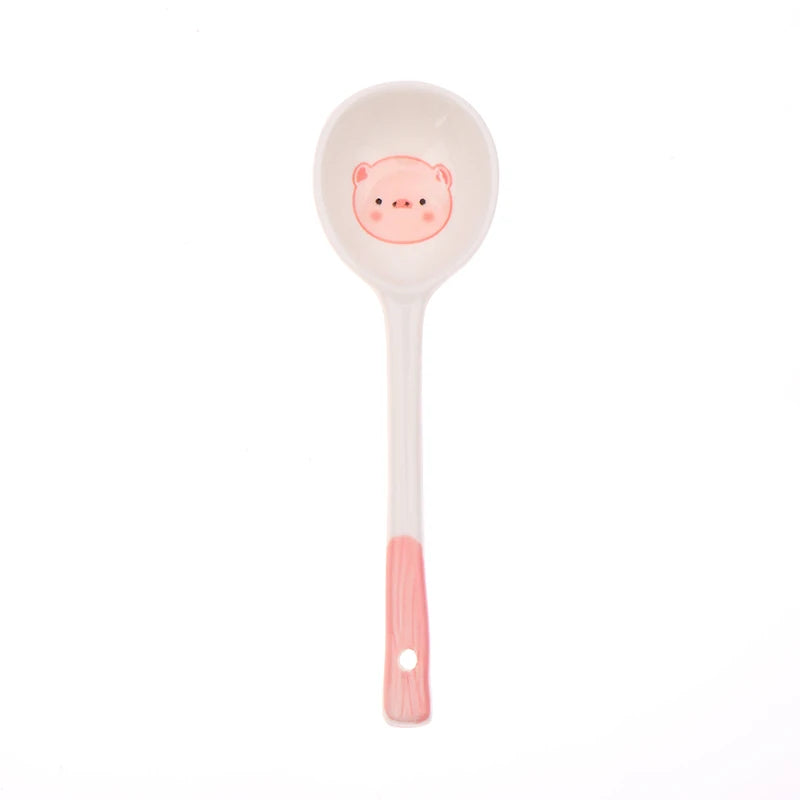 Pig Ceramic Soup Spoon